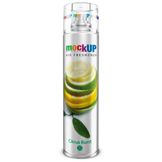mockup packaging sleeve can spray